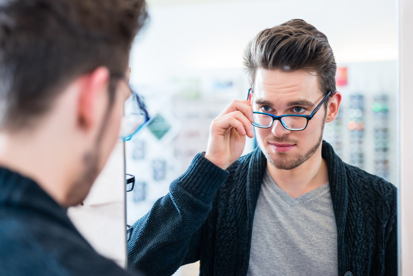 Man Testing Glasses 